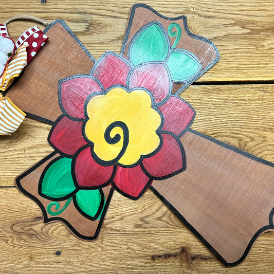 Floral Cross Door Hanger