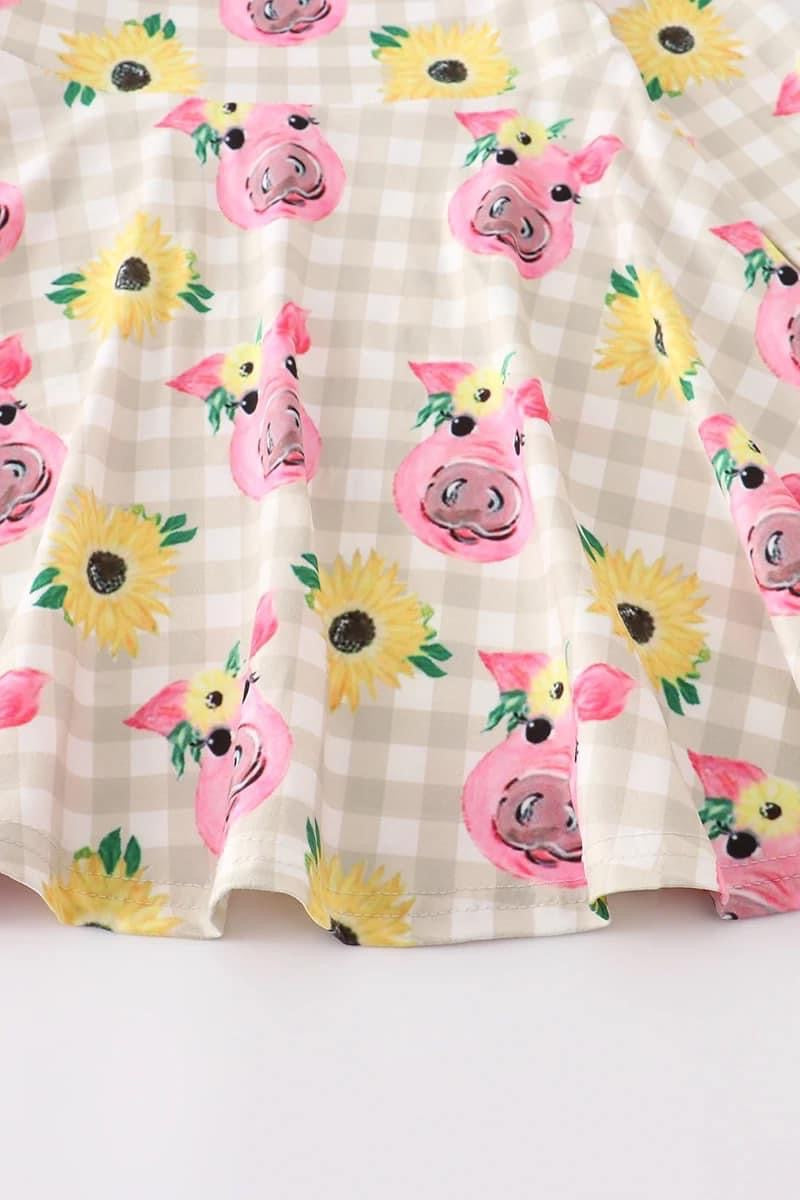 Sunflowers + Piggy Twirl Dress