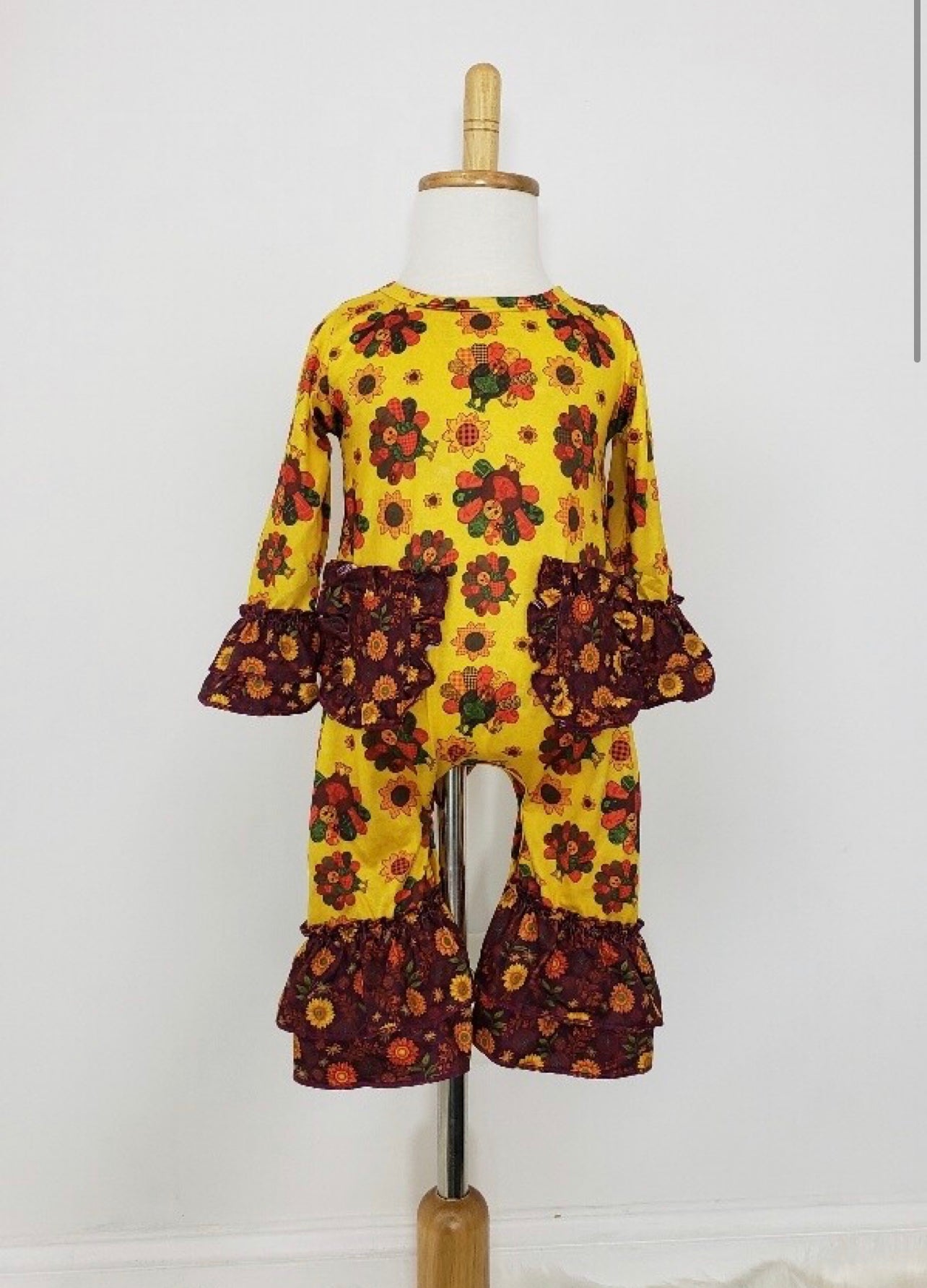 Patchwork Turkey Romper