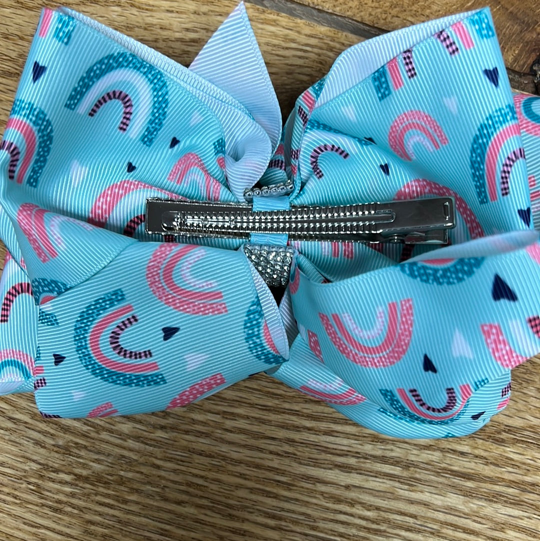 I Love Rainbows Bling Bow