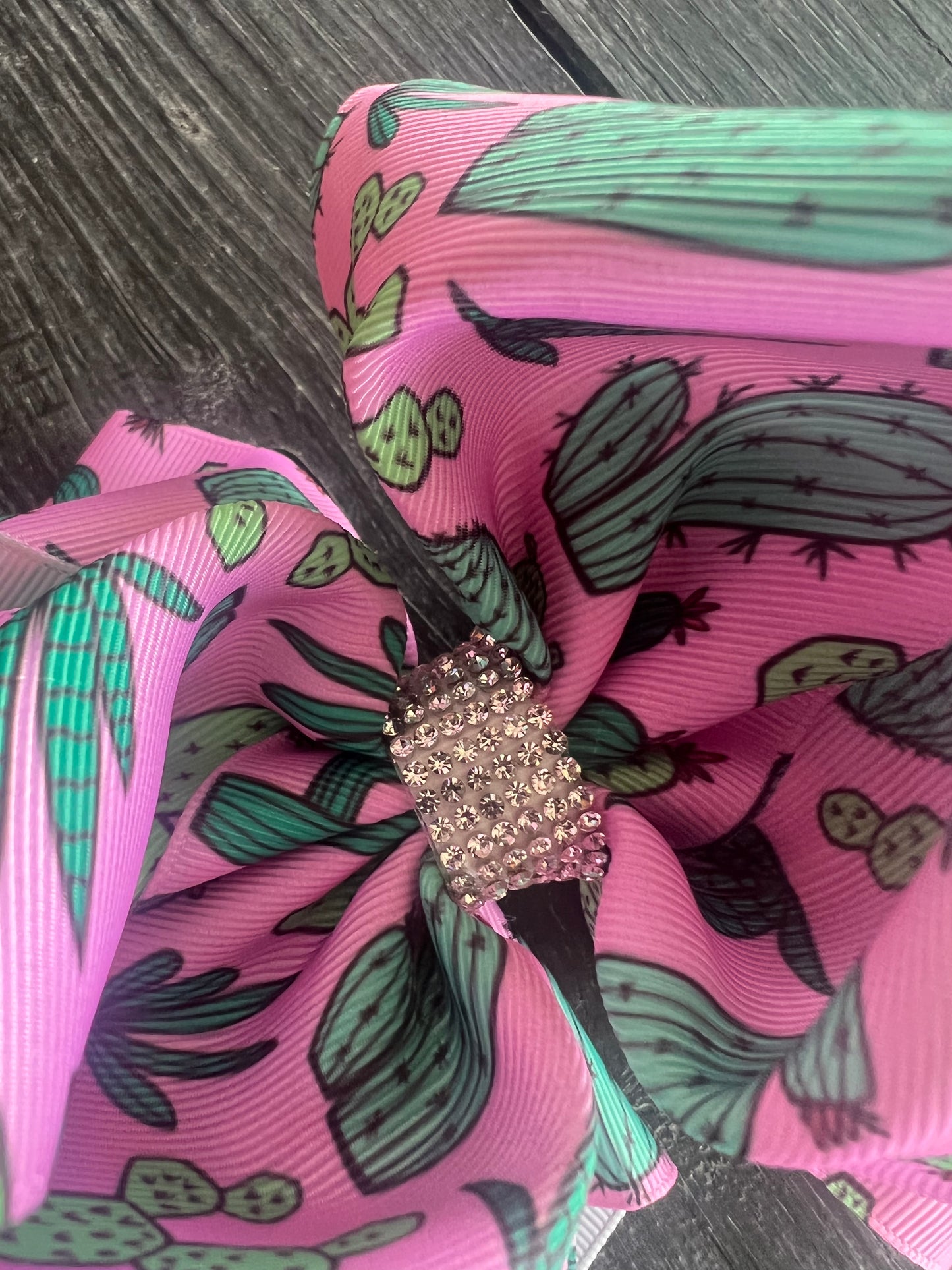 Pink Cactus Bling Bow