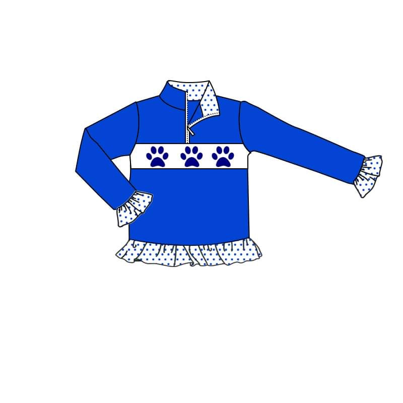 Blue/White Pullover Paw Prints & Polkadots