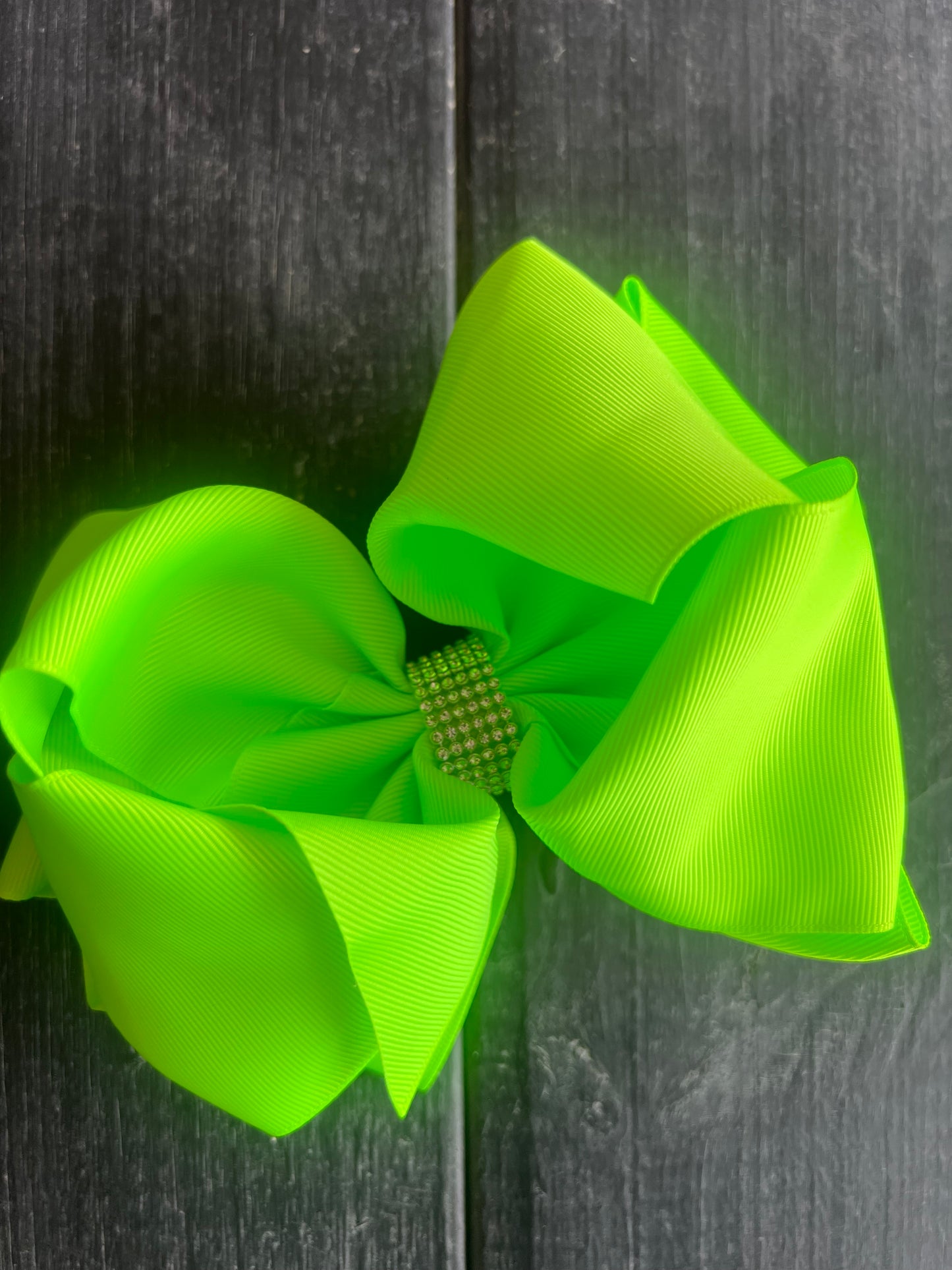 Neon Green Bling Bow