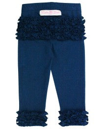 Navy Ruffle Leggings
