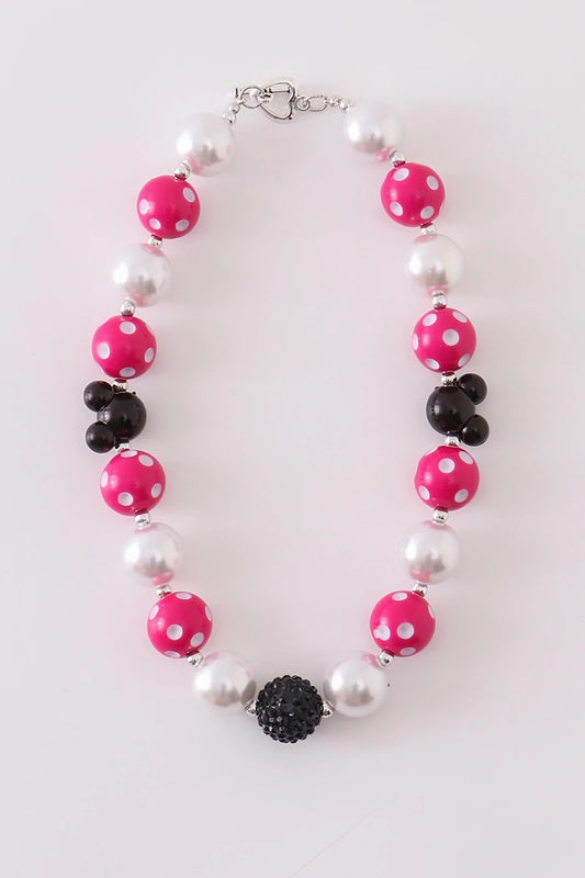 Pink/Mickey inspired Bubble Necklace