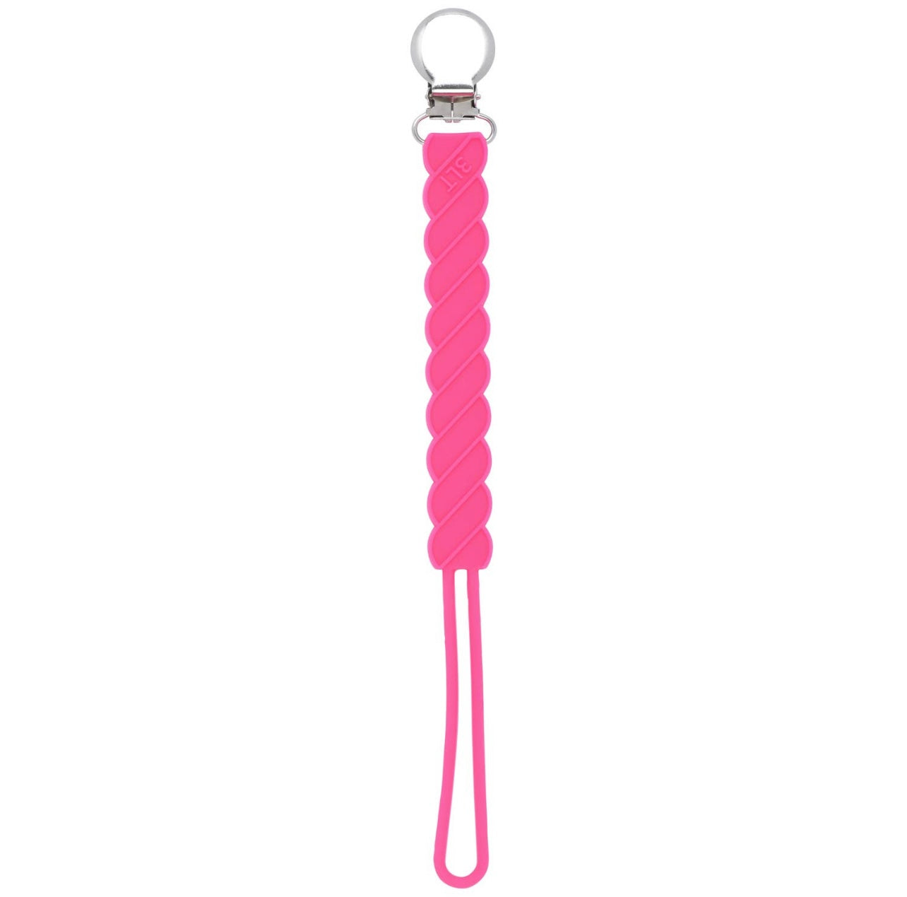 Twist Silicone Paci Clip: Hot Pink