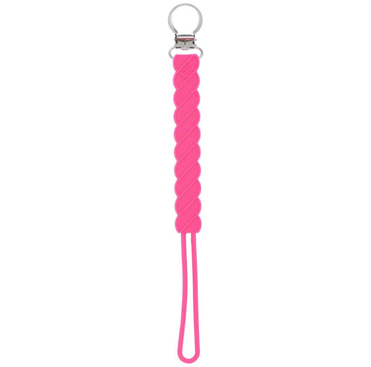 Twist Silicone Paci Clip: Hot Pink