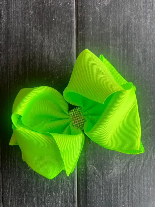 Neon Green Bling Bow