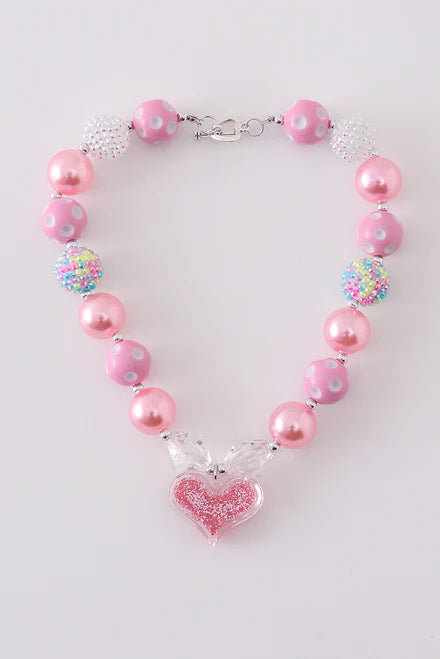 Pink Heart Bubblegum Necklace