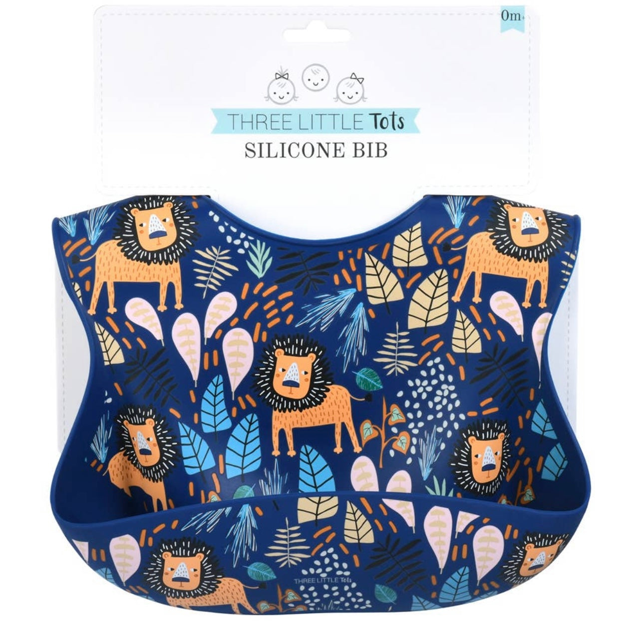 Modern All Silicone Bib: Zoo Lion Print