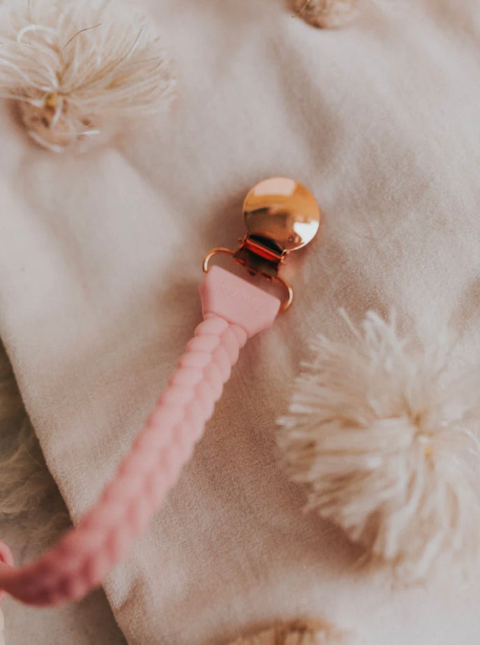 Sweetie Strap™ - Braided Pacifier Clip Pink