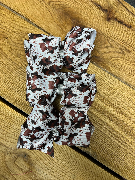 Brown Cow Bling Bow