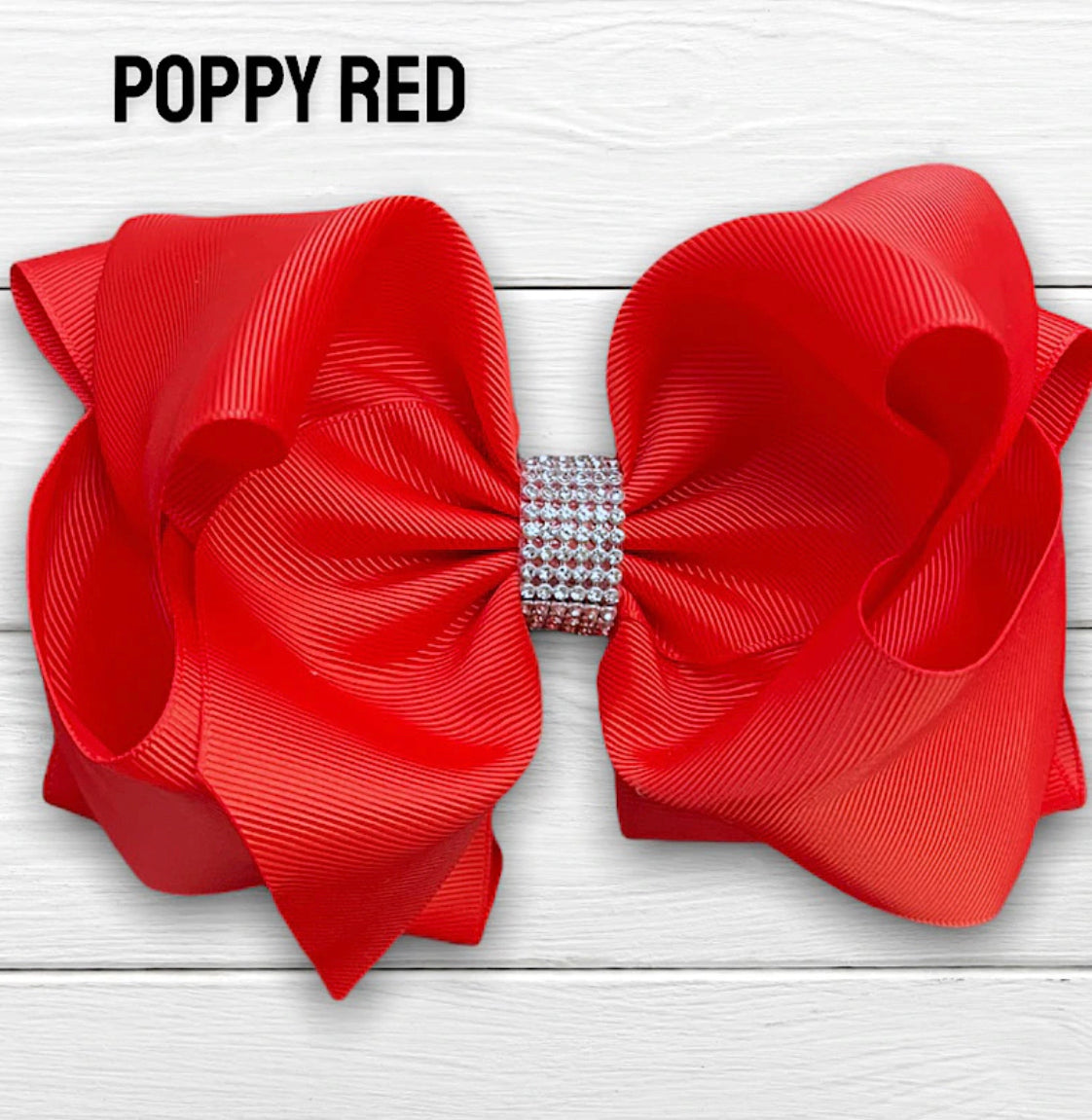 Poppy Red Bling Bow