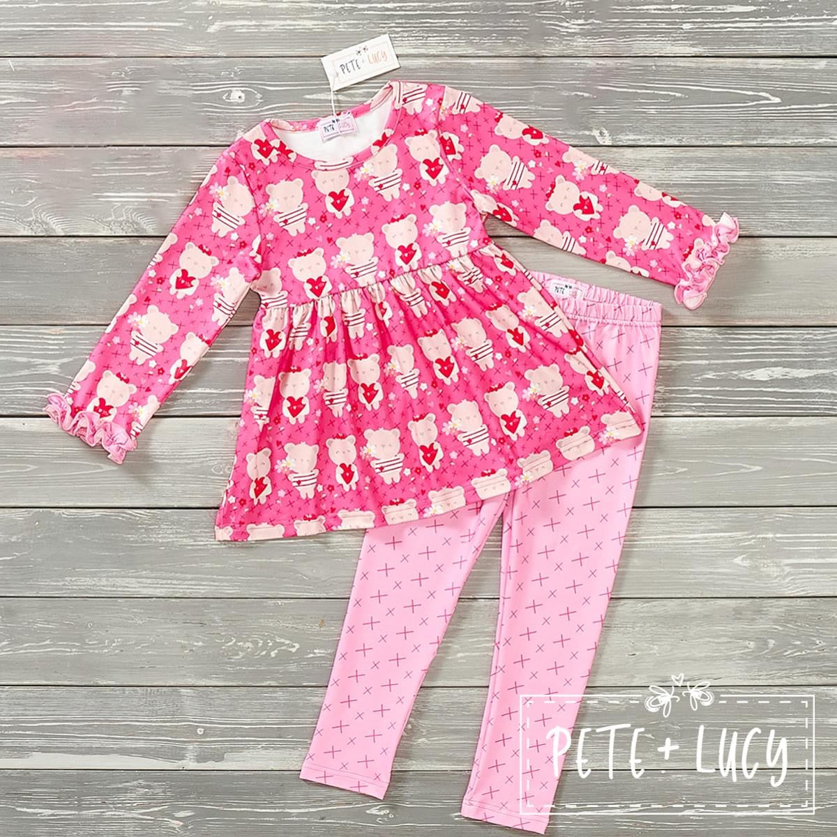 I Love You Beary Much - 2-Piece Pants Set- Long Sleeve