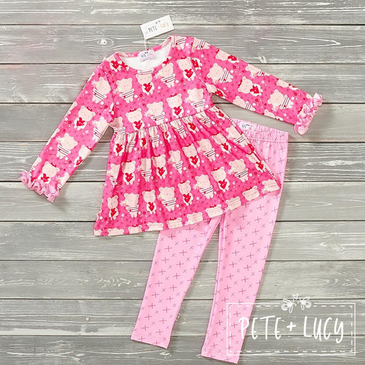 I Love You Beary Much - 2-Piece Pants Set- Long Sleeve