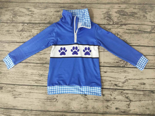 Blue/White Gingham Pullover
