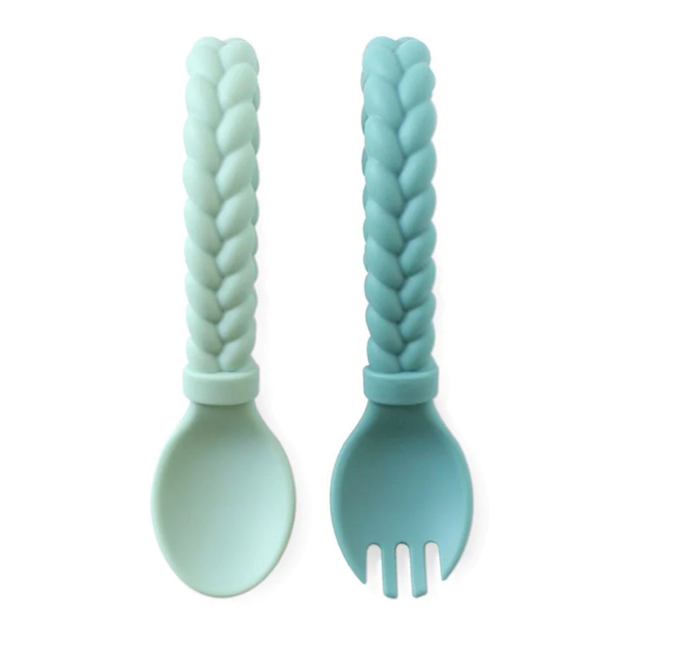 Sweetie Spoons™ - Silicone Baby Fork + Spoon Set