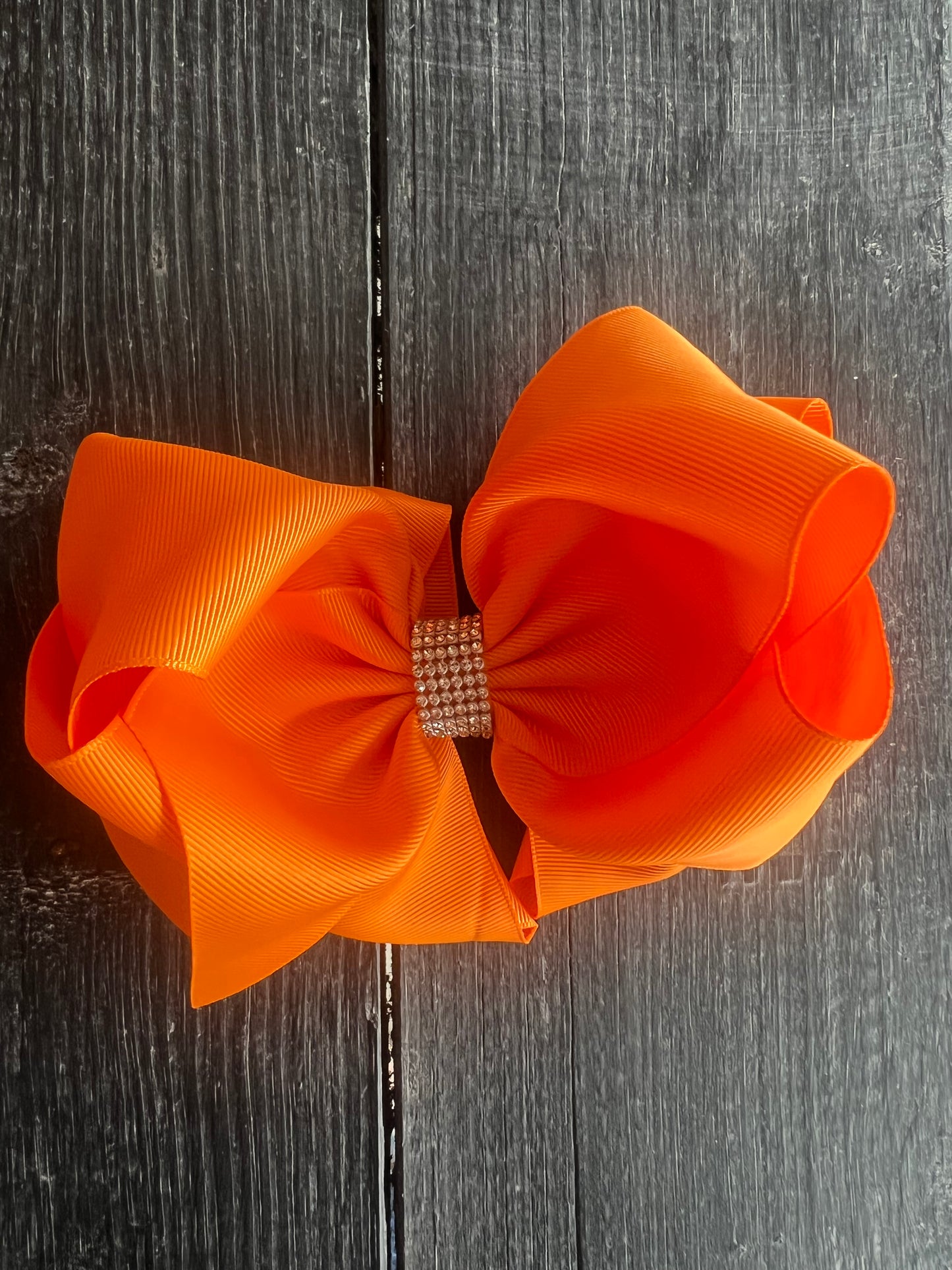 Bright Orange Bling Bow