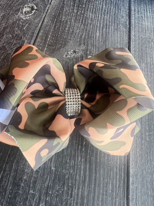 Camouflage Bling Bow