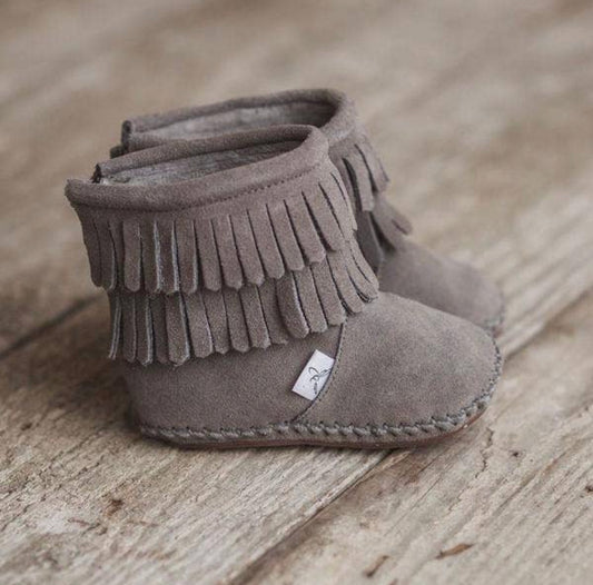 Cozy Boot Moccasins: Grey